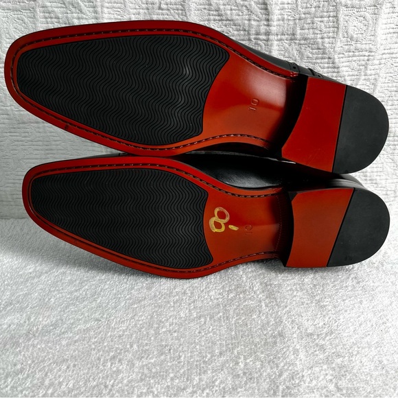 Alipasinm Classic Oxford Mens 10 Black Genuine Leather Lace Up Dress Shoes - Picture 11 of 16